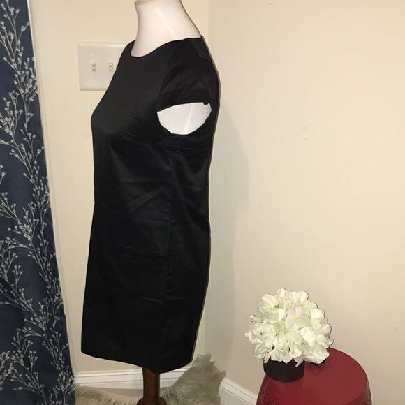 Theory Maryanka Black Shift Dress Cap Sleeves - Picture 2 of 8